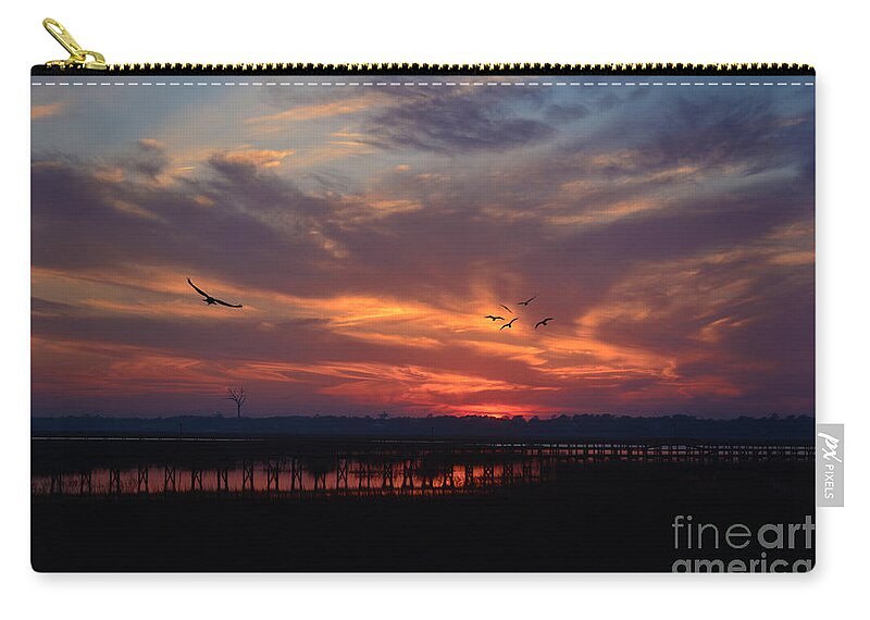 Sunset Zip Pouch featuring the photograph Inlet Sunrise by Kathy Baccari