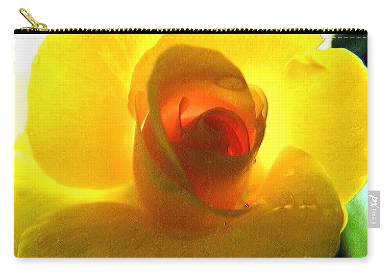 Rose Zip Pouch featuring the photograph Inner Glow by Robyn King