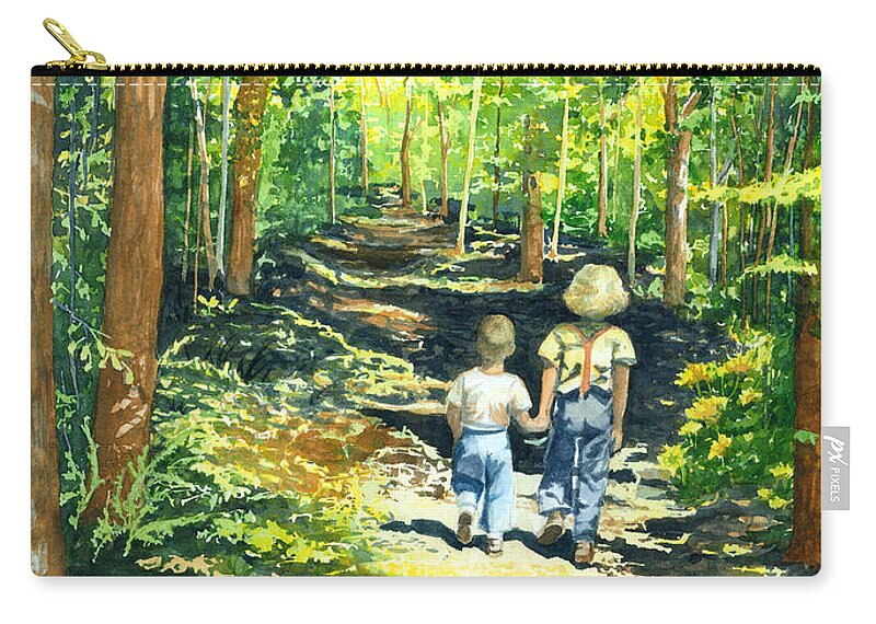 Watercolor Trees Zip Pouch featuring the painting Innocence and Promise by Barbara Jewell