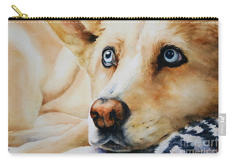 Painting Zip Pouch featuring the painting Innocence by Glenyse Henschel