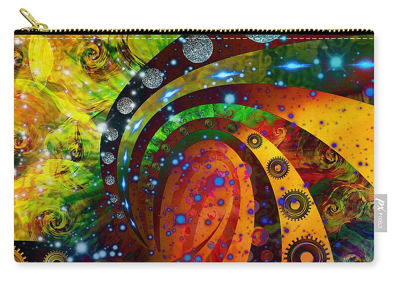 Digital Art Zip Pouch featuring the digital art Inside Consciousness by Ally White