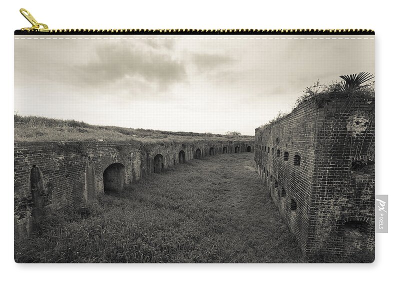 Fort Macomb Zip Pouch featuring the photograph Inside Fort Macomb by David Morefield