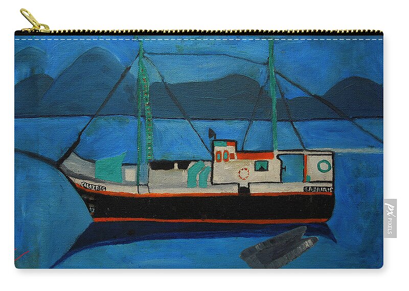 Colette Zip Pouch featuring the painting Inspiration From My Sayling days On The Atlantic Oceon Maroc by Colette V Hera Guggenheim