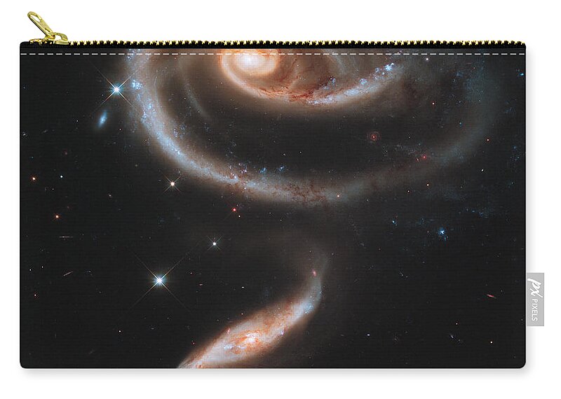 Arp 273 Zip Pouch featuring the photograph Interacting Galaxies Arp 273 by Science Source