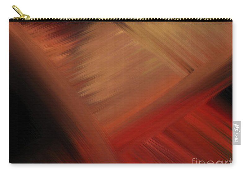  Zip Pouch featuring the painting Interconnectedness in Gold, Tan and Orange Blends by Barefoot Bodeez Art