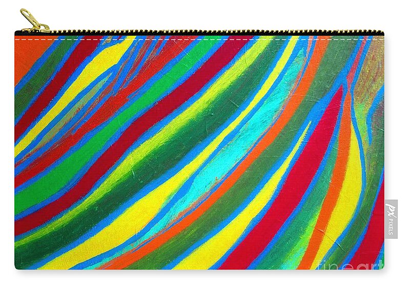 Art By Eunice Broderick Zip Pouch featuring the painting Interior Wave Olympic by Eunice Broderick