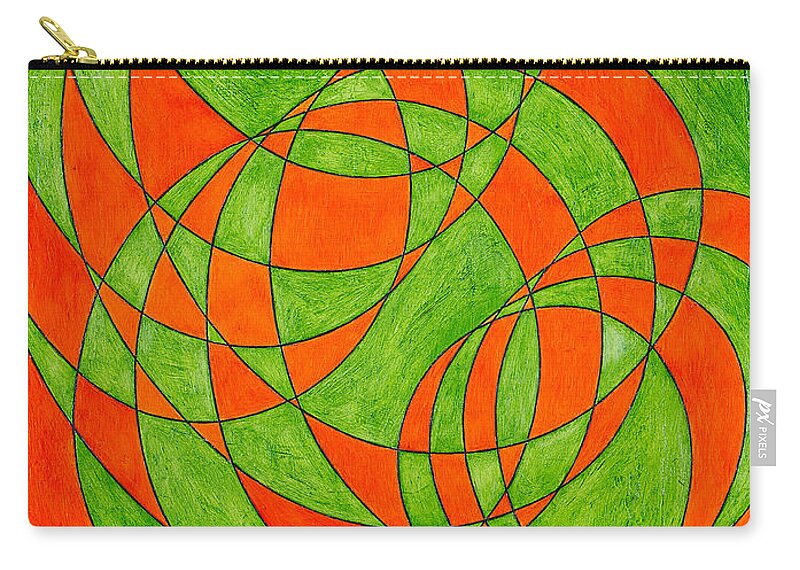 Abstract Oil Painting Zip Pouch featuring the painting Intersection, No. 1 by Mark Lewis