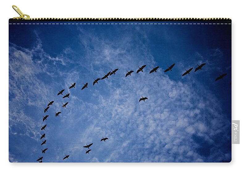 Blue Zip Pouch featuring the photograph Into The Blue by Eric Tressler