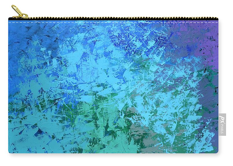 Abstract Carry-all Pouch featuring the painting Into the Deep Blue Sea by Linda Bailey