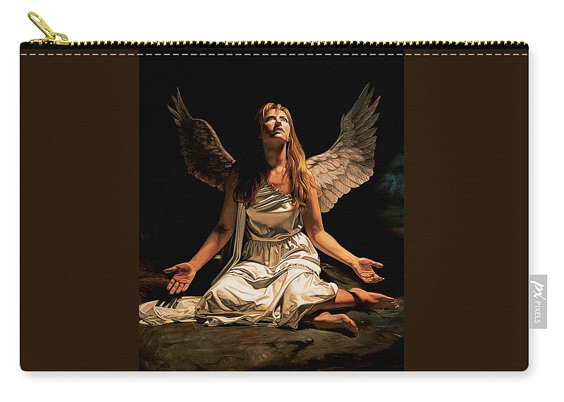 Whelan Art Zip Pouch featuring the painting Into the Light by Patrick Whelan
