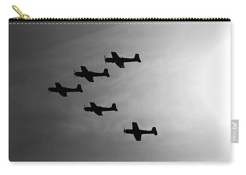 Aircraft Zip Pouch featuring the photograph Into The Sun by Joe Schofield
