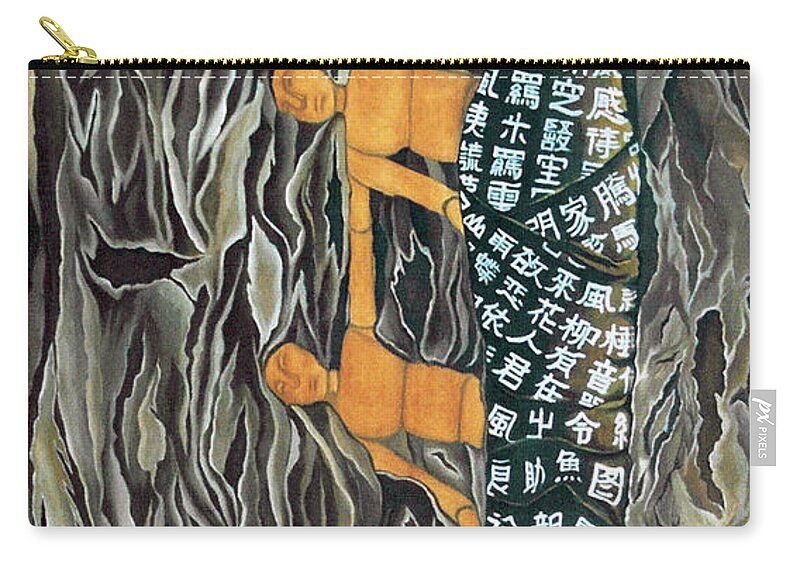 Surrealism Zip Pouch featuring the painting I Q Stoped by Fei A