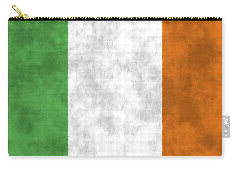 Ireland Zip Pouch featuring the digital art Ireland Flag by World Art Prints And Designs