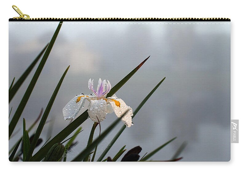 Iris Carry-all Pouch featuring the photograph Iris in Fog by Farol Tomson