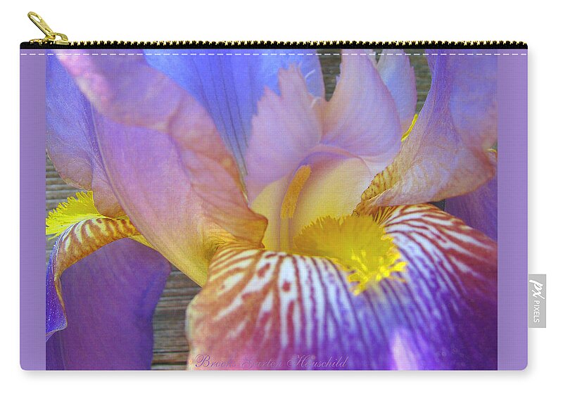 Iris Zip Pouch featuring the photograph Iris Lullaby - Photography - Floral - Beautiful Flowers by Brooks Garten Hauschild