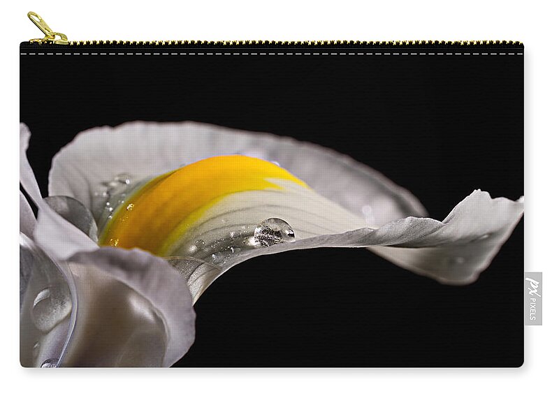 Japanese Zip Pouch featuring the photograph Iris With Water by Mary Jo Allen