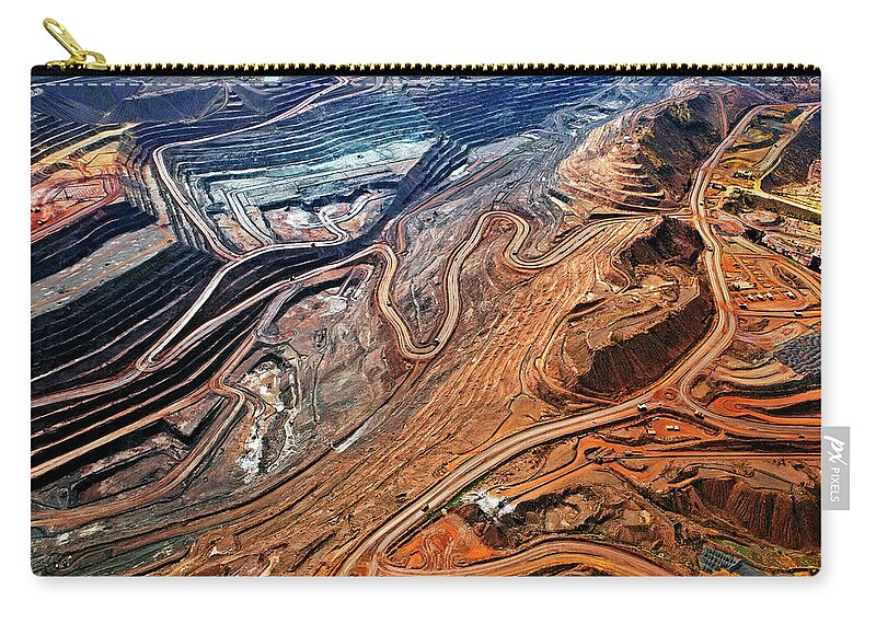Mineral Zip Pouch featuring the photograph Iron Ore Mine, Mount Whaleback by John W Banagan