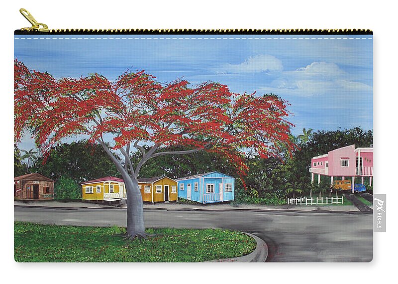 Isabela Street Zip Pouch featuring the painting Isabela Puerto Rico by Gloria E Barreto-Rodriguez