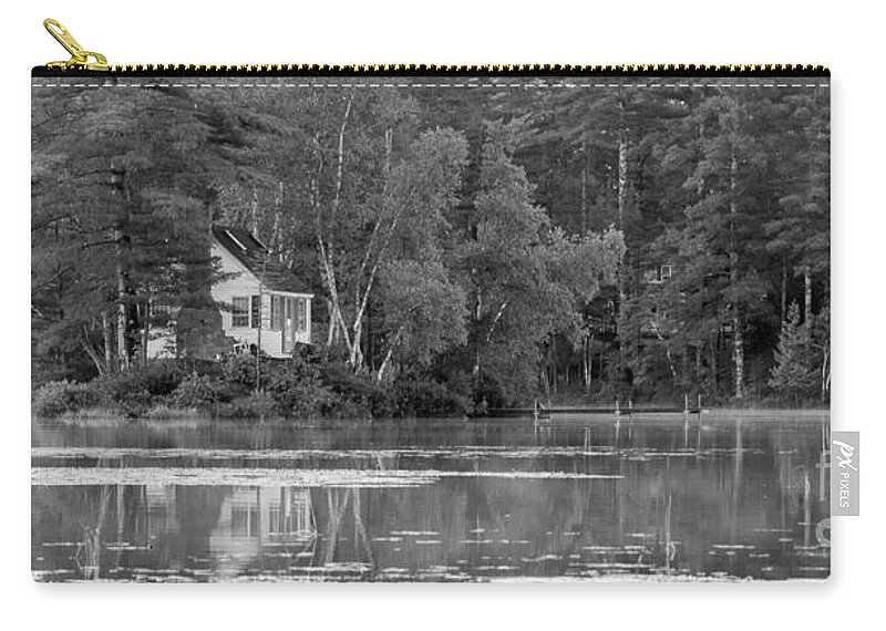Maine Zip Pouch featuring the photograph Island Cabin - Maine by Steven Ralser