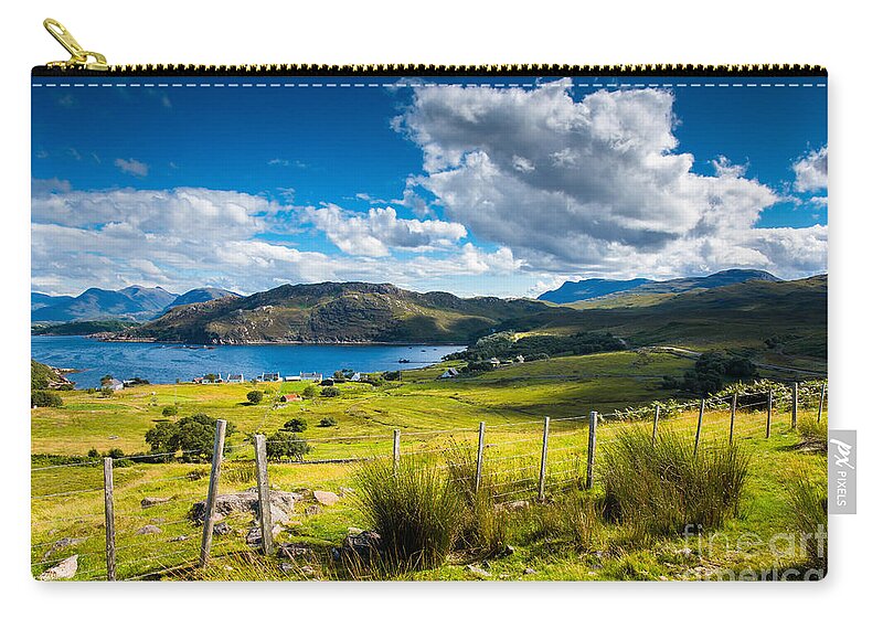 Scotland Zip Pouch featuring the photograph Picturesque Landscape Near Isle of Skye in Scotland by Andreas Berthold