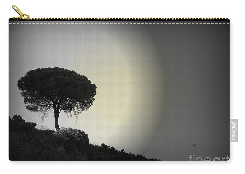 Tree Zip Pouch featuring the photograph Isolation tree by Clare Bevan
