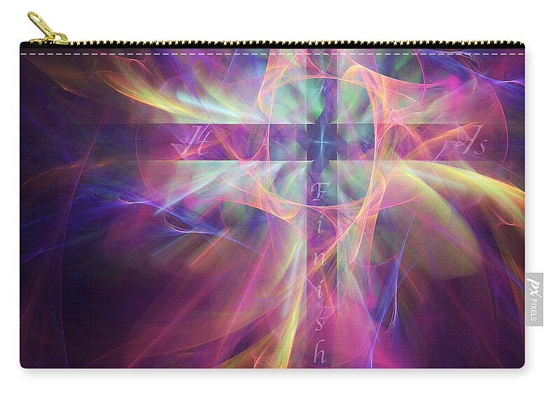 Cross Zip Pouch featuring the digital art It Is Finished by Margie Chapman