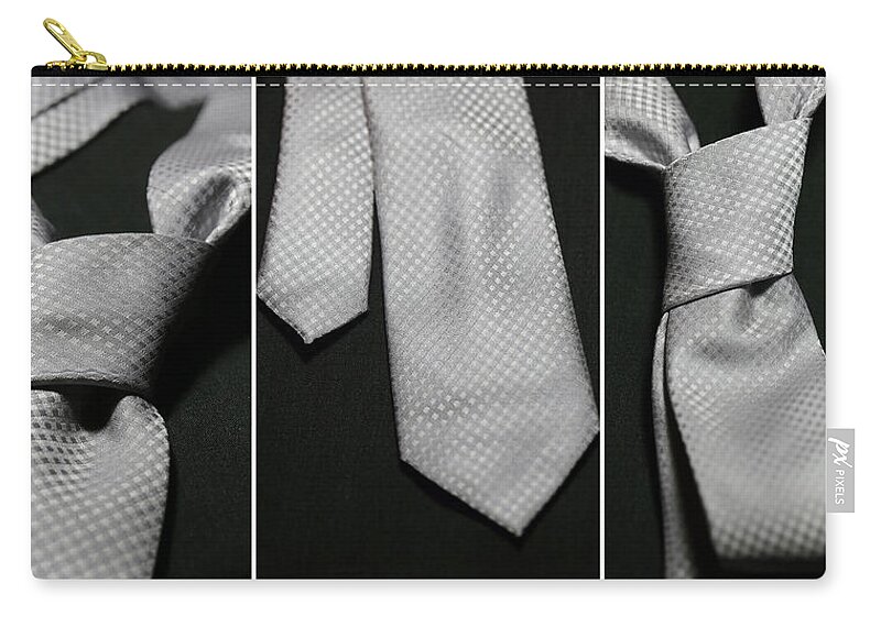  Zip Pouch featuring the photograph It's a Tie - Triptych by Trish Mistric