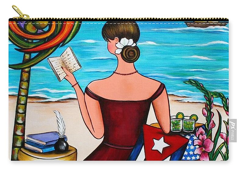 Cuba Zip Pouch featuring the painting It's My Turn by Annie Maxwell