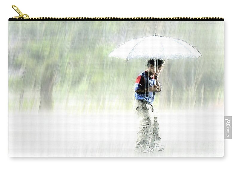 Children Carry-all Pouch featuring the photograph It's Raining Outside by Heiko Koehrer-Wagner