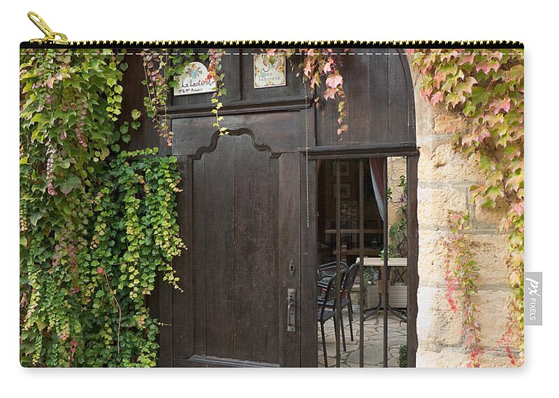 Door Zip Pouch featuring the photograph Ivy Covered Doorway by Paul Topp