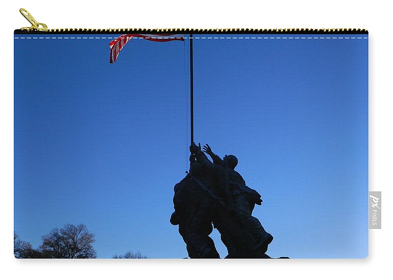 Memorials Zip Pouch featuring the photograph Iwo Jima Memorial by Emmy Marie Vickers