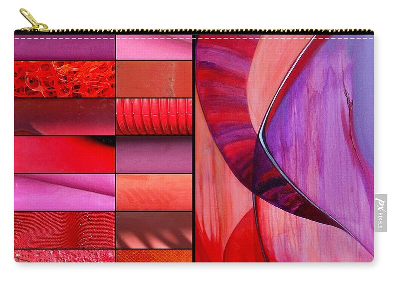 Marlene Burns Zip Pouch featuring the painting j HOT 39 by Marlene Burns