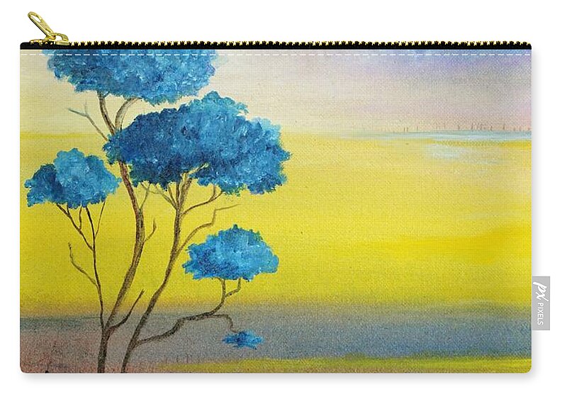 Alicia Maury Prints Zip Pouch featuring the painting Jacaranda Tree by Alicia Maury