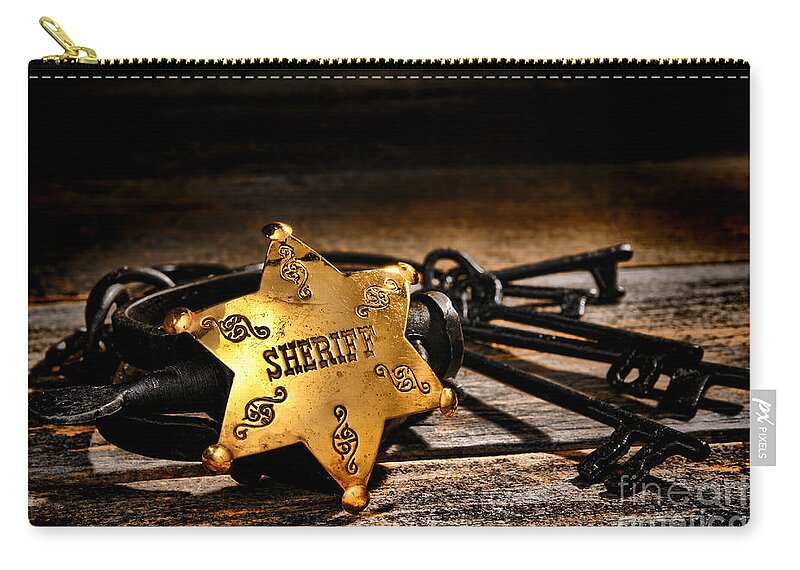 Sheriff Zip Pouch featuring the photograph Jailer Tools by Olivier Le Queinec