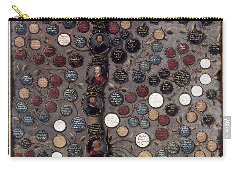 English Zip Pouch featuring the painting Jamesone Family Tree by Granger