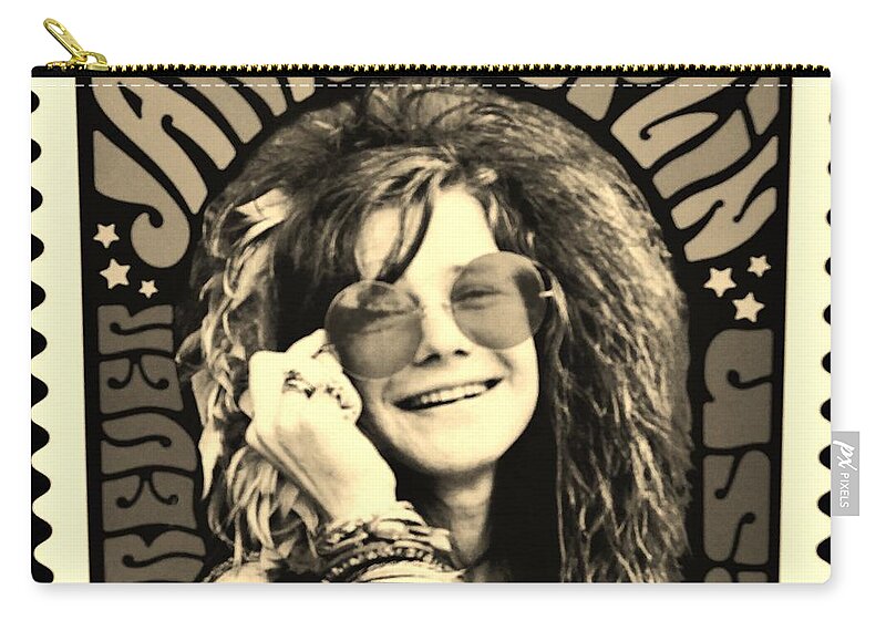 Janis Zip Pouch featuring the photograph JANIS STAMP in a SEPIA VIBE by Rob Hans