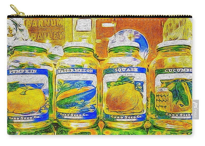 Colorful Seed Jars Zip Pouch featuring the photograph Jars Three by Patricia Greer