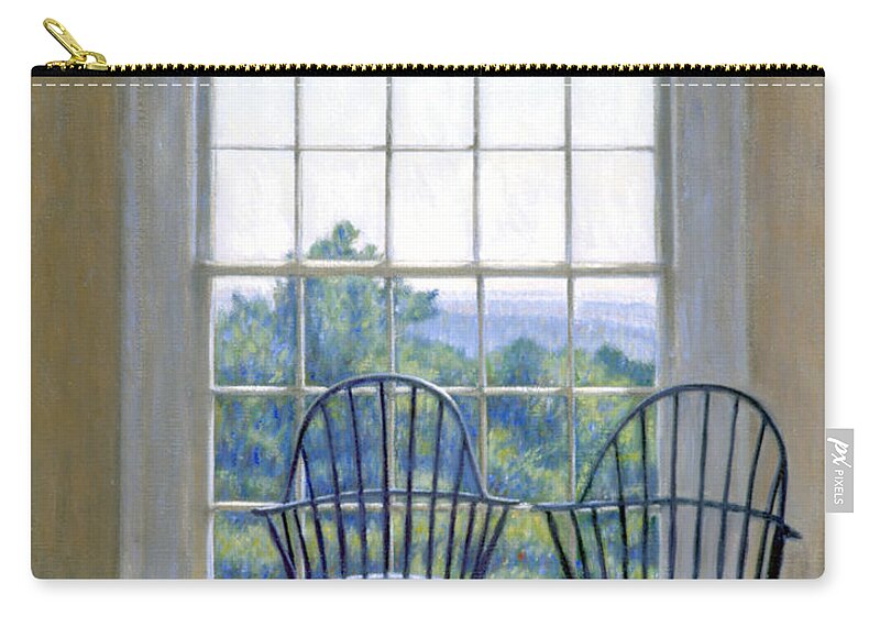 Thomas Zip Pouch featuring the painting Jefferson and a Friend at Monticello by Candace Lovely