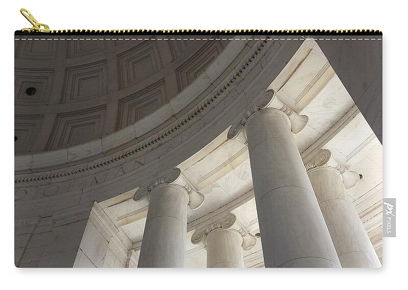 Declaration Of Independence Zip Pouch featuring the photograph Jefferson Memorial Architecture by Kenny Glover