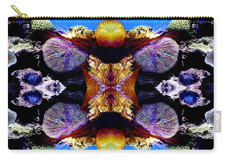 Jelly Fish Zip Pouch featuring the digital art Jellyfish Reflections by Georgianne Giese