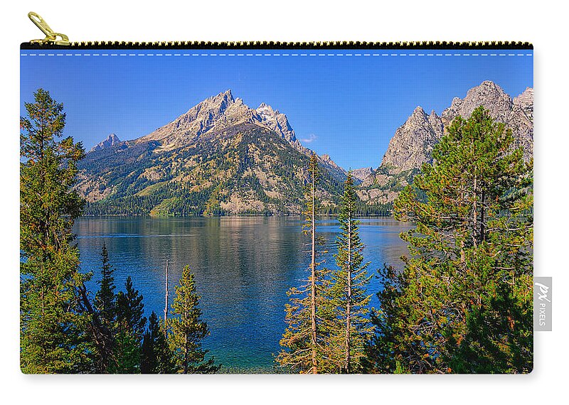 Jenny Lake Zip Pouch featuring the photograph Jenny Lake Overlook by Greg Norrell