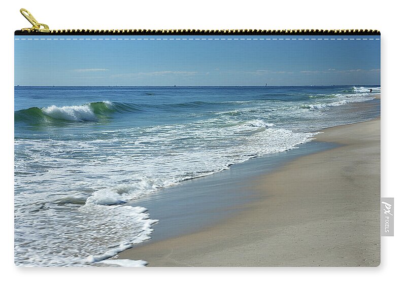 Water's Edge Zip Pouch featuring the photograph Jersey Shore Scenery by Aimin Tang