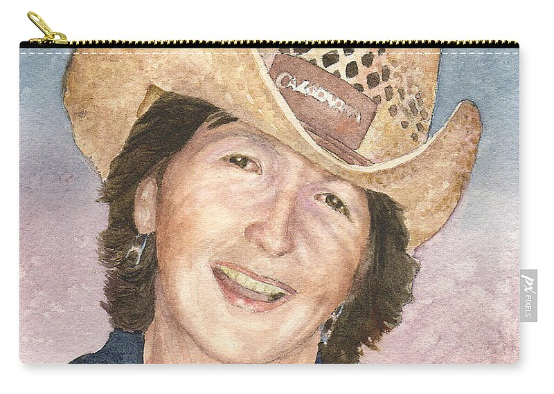 Cowgirl Painting Carry-all Pouch featuring the painting Jessie P.T. by Anne Gifford