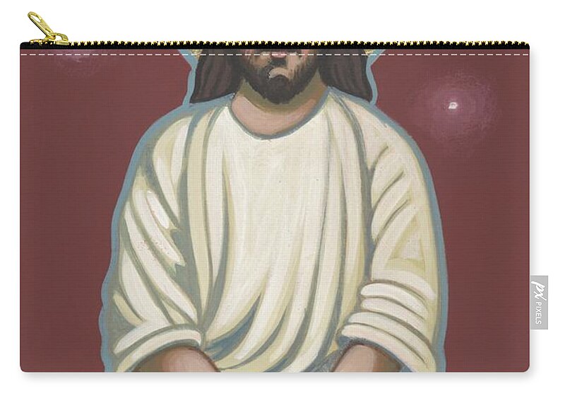 A Meditating Jesus? Father Bill Depicts Jesus In The Lotus Position Carry-all Pouch featuring the painting Jesus Listen and Pray 251 by William Hart McNichols