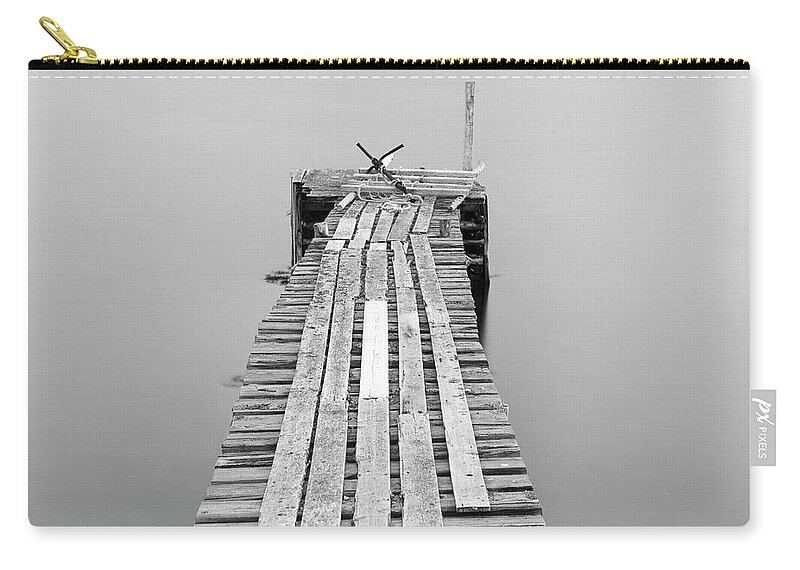 Outdoors Zip Pouch featuring the photograph Jetty At Dusk, Newfoundland by Aluma Images