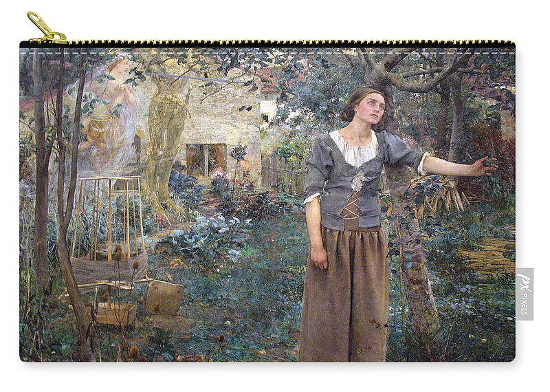 Jules Bastien-lepage Zip Pouch featuring the painting Joan of Arc by Jules Bastien-Lepage
