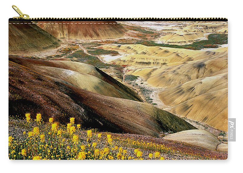 John Day Painted Hills Zip Pouch featuring the photograph John Day Painted Hills Oregon by Ed Riche
