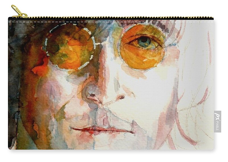 John Lennon Carry-all Pouch featuring the painting John Winston Lennon by Paul Lovering