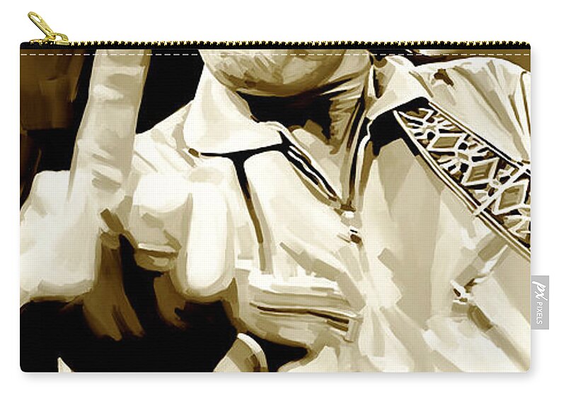 Johnny Cash Paintings Zip Pouch featuring the painting Johnny Cash Artwork 2 by Sheraz A