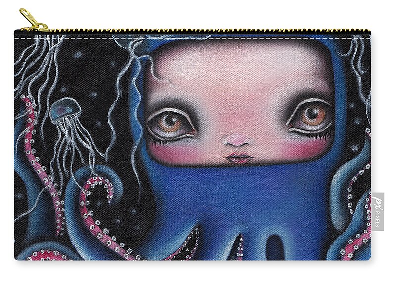 Octopus Carry-all Pouch featuring the painting Jolenta by Abril Andrade